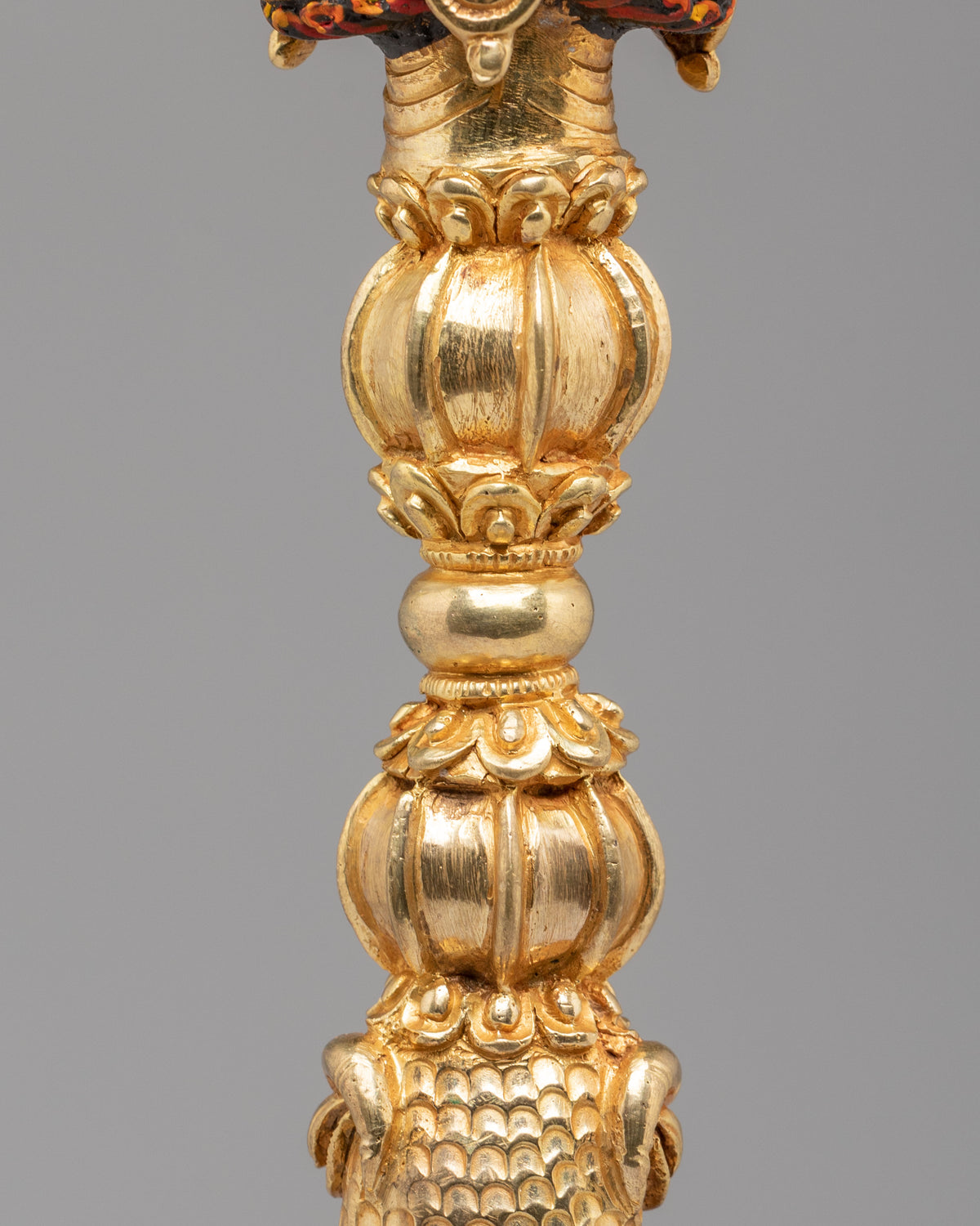 Traditional Buddhist Ceremonial Dagger Phurba | Gold Plated Tibetan Ritual Dagger