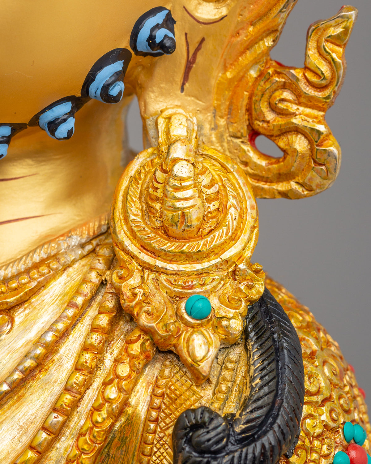 Traditional Dzambhala Altar Sculpture | 24K Gold Plated Buddhist Wealth Deity