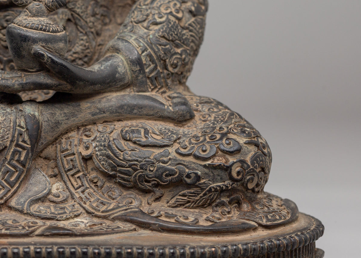 Tibetan Medicine Buddha Spiritual Statue | Handcrafted Oxidized Copper Statue