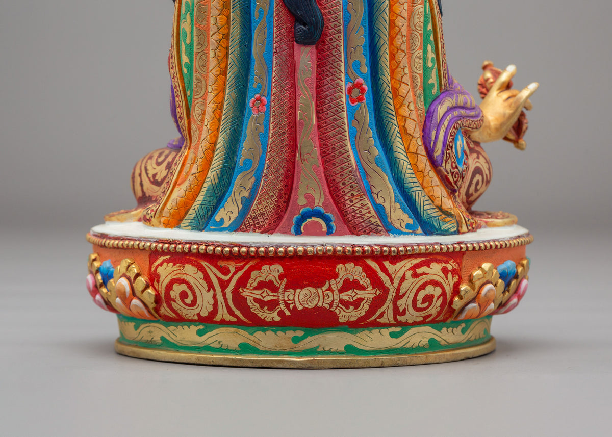 Padmasambhava Home Shrine Statue | Gold Plated Copper