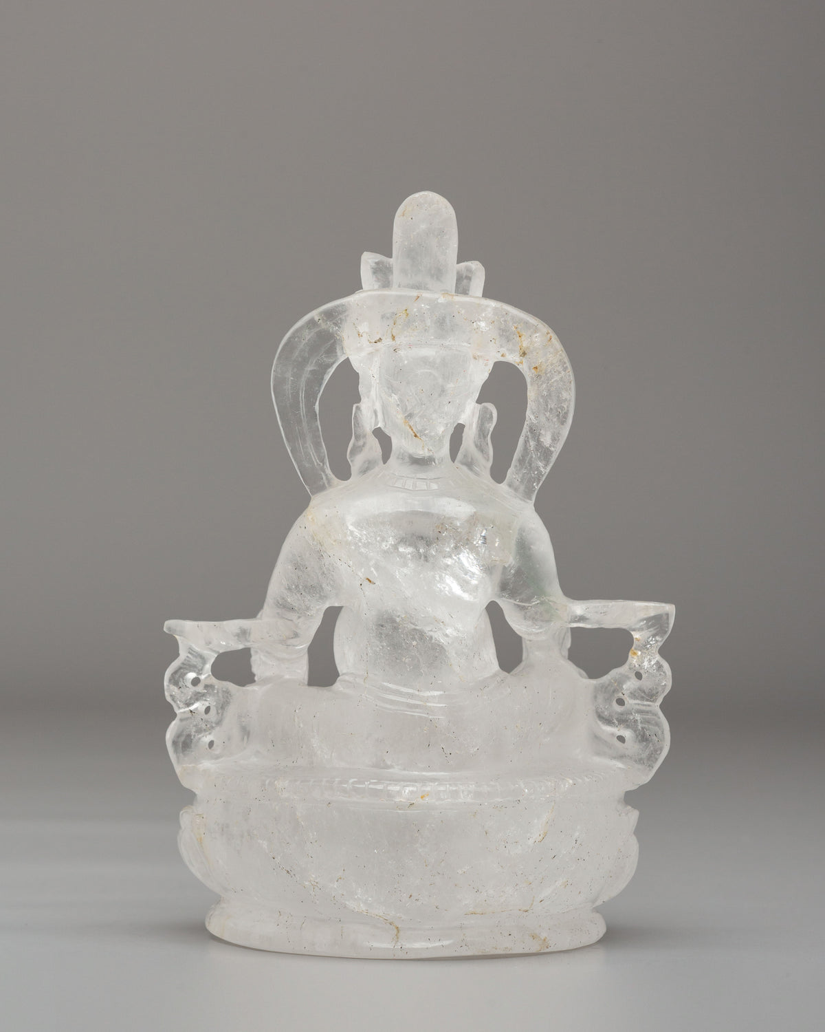 Himalayan Crystal Dzambhala Sculpture | Buddhist Wealth Deity Artwork