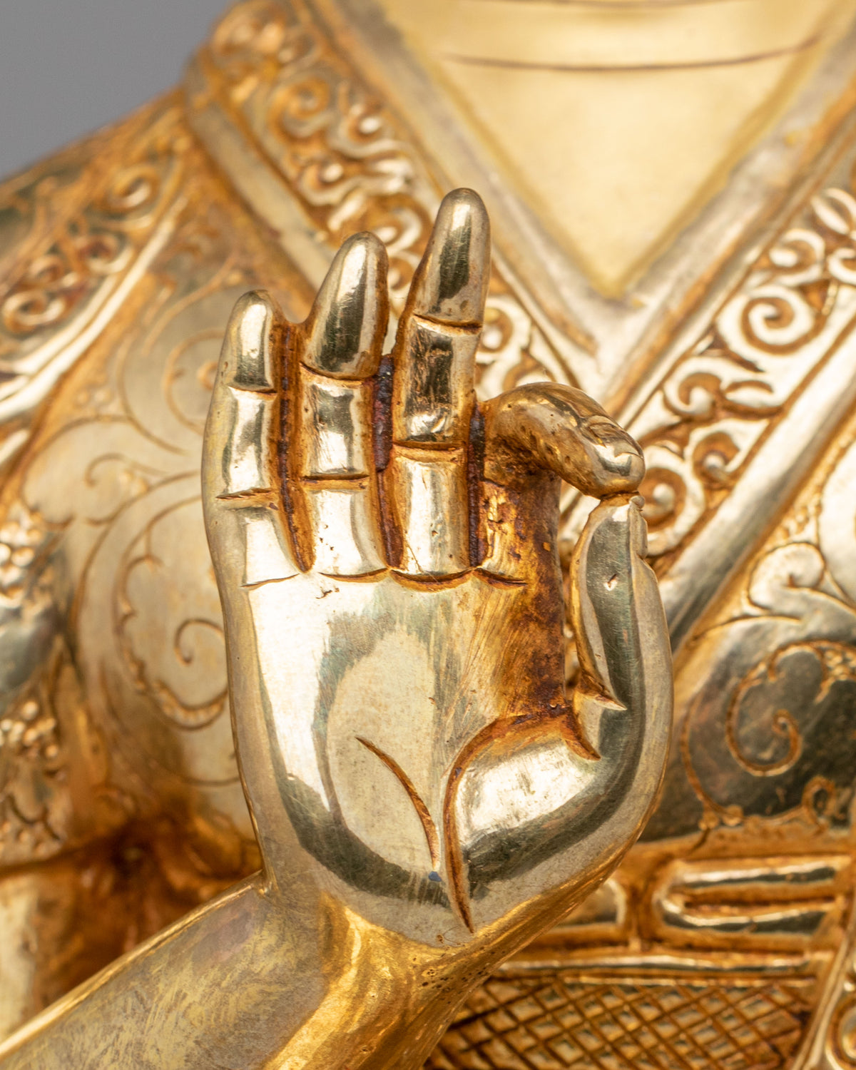 Tibetan Buddhist Tsongkhapa Statue Set | Gelug Lineage Masters