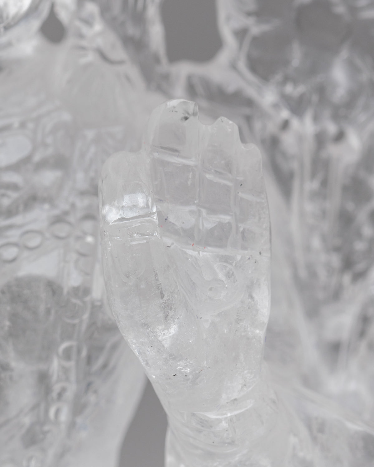 Crystal Manjushri Sculpture | Himalayan Crystal Buddhist Artwork