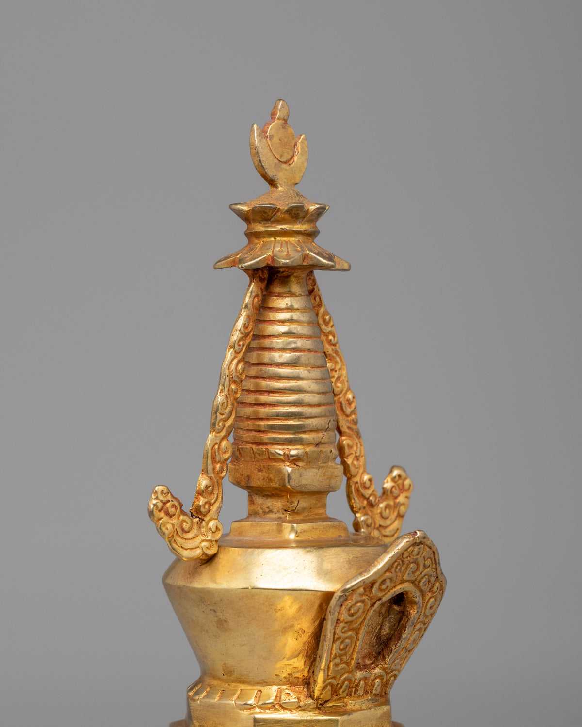 Stupa of Reconciliation for Buddhist Altar | Gold-Plated Copper Sculpture