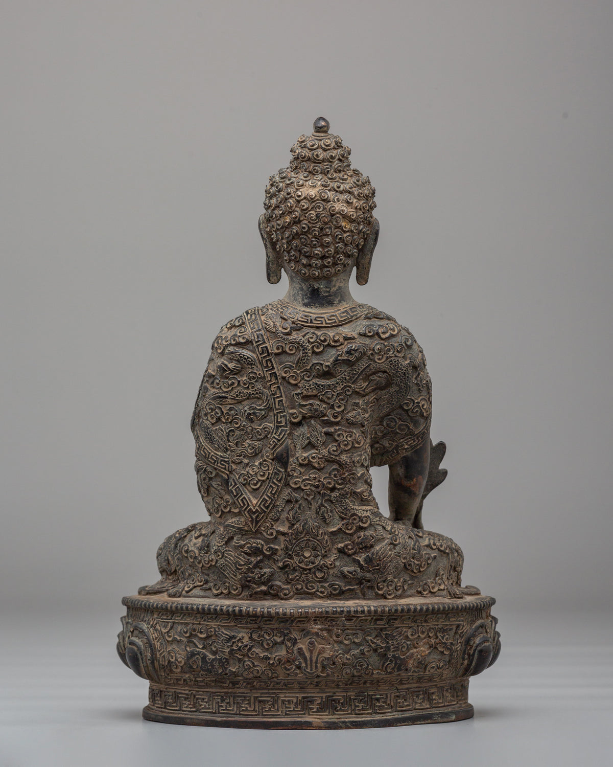 Tibetan Medicine Buddha Spiritual Statue | Handcrafted Oxidized Copper Statue