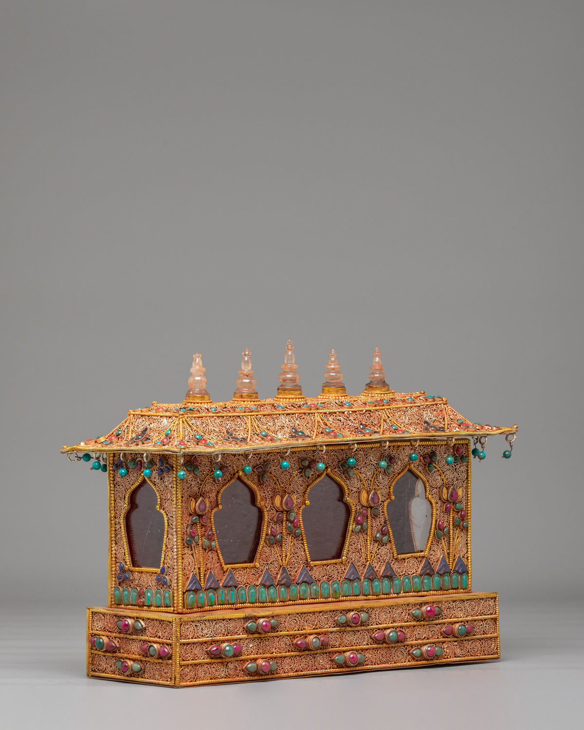 Tibetan Buddhist Spiritual Altar Box | Hand carved Meditation Box