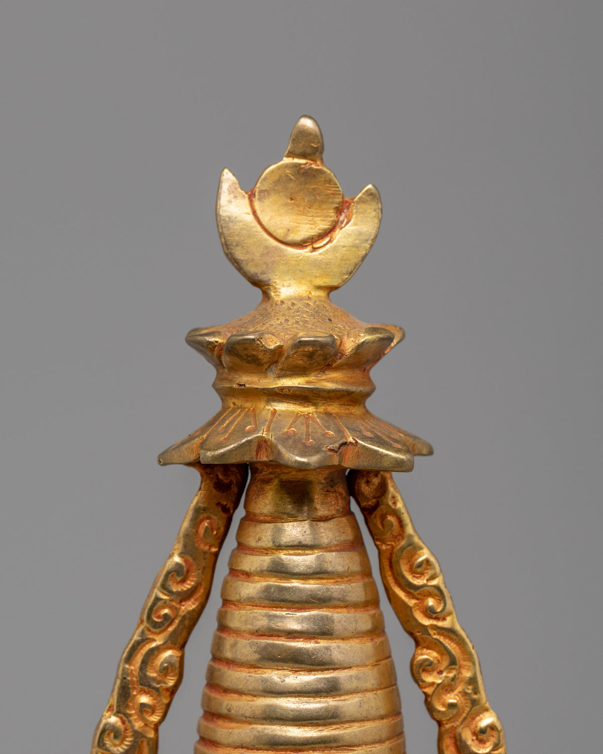 Stupa of Reconciliation for Buddhist Altar | Gold-Plated Copper Sculpture