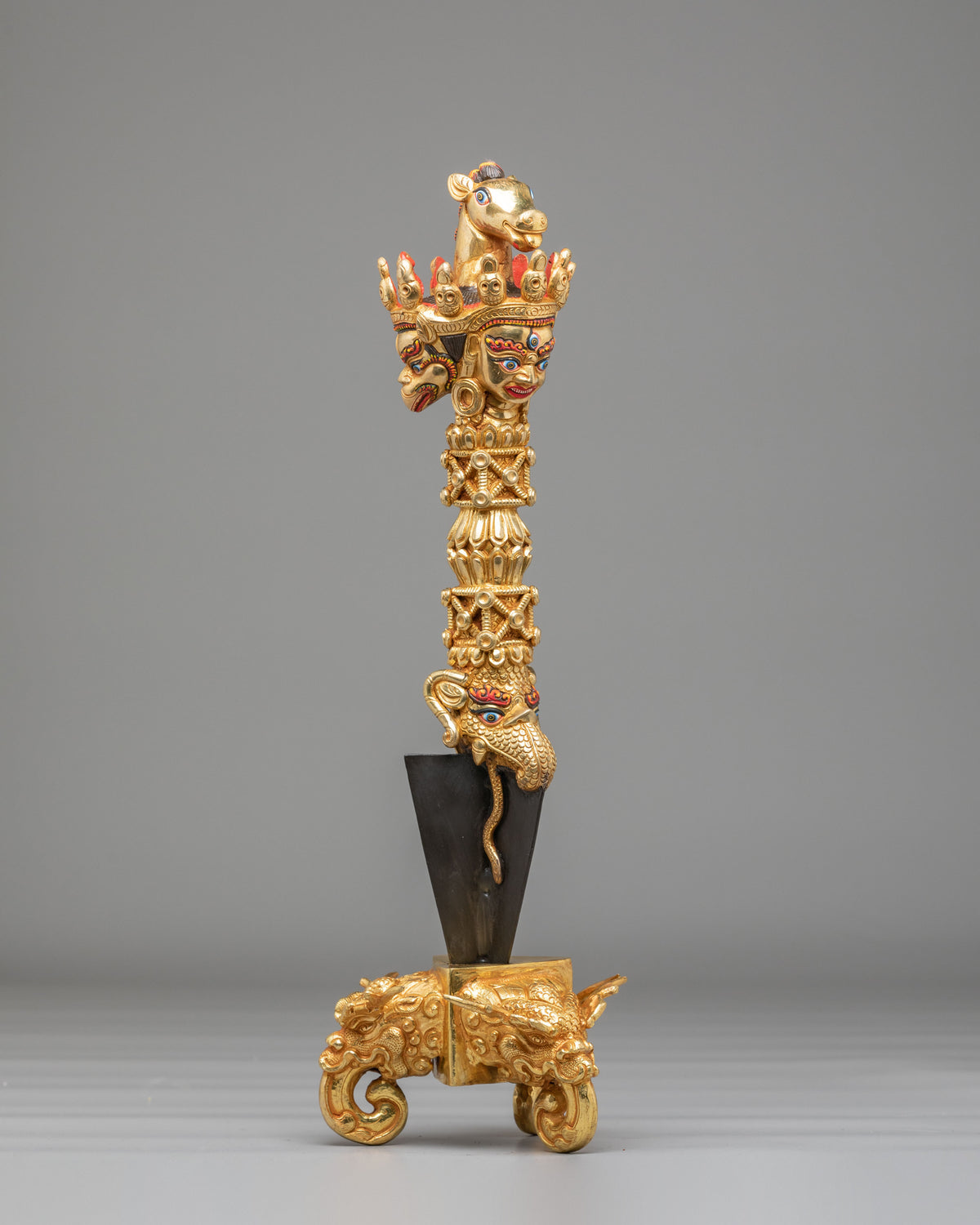 Handcrafted Altar Ritual Phurba | Gold Plated Tibetan Buddhist Ceremonial Dagger