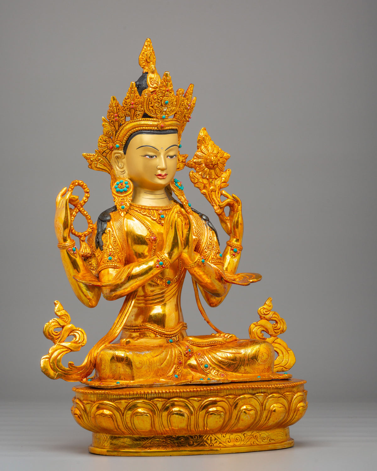 Sacred Himalayan Chenrezig Altar Statue | Embodiment of Compassion