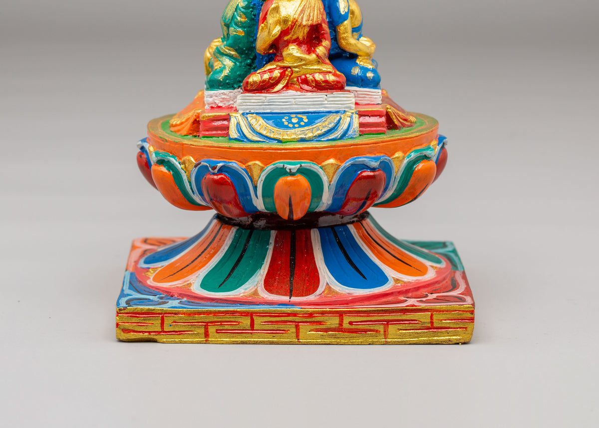 Stupa with Five Dhyani Buddhas | Handcrafted Sacred Shrine
