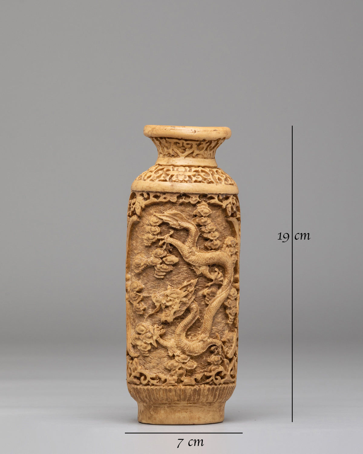 Hand-Carved Flower Vase | Hand-Carved Decorative Flower Vessel
