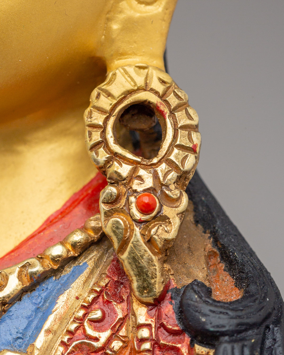 Traditional Tibetan Padmasambhava Statue | Copper Artwork