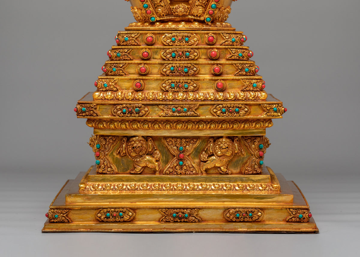 Traditional Buddhist Enlightenment Stupa | Handmade Sacred Buddhist Artwork