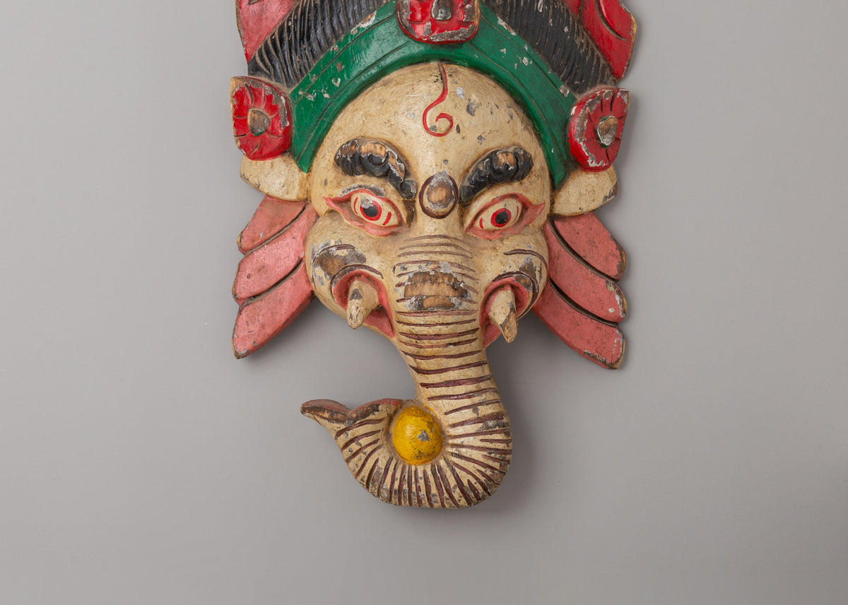 Mahakala Ganesha Wall Hanging | Handcrafted Wooden Artwork