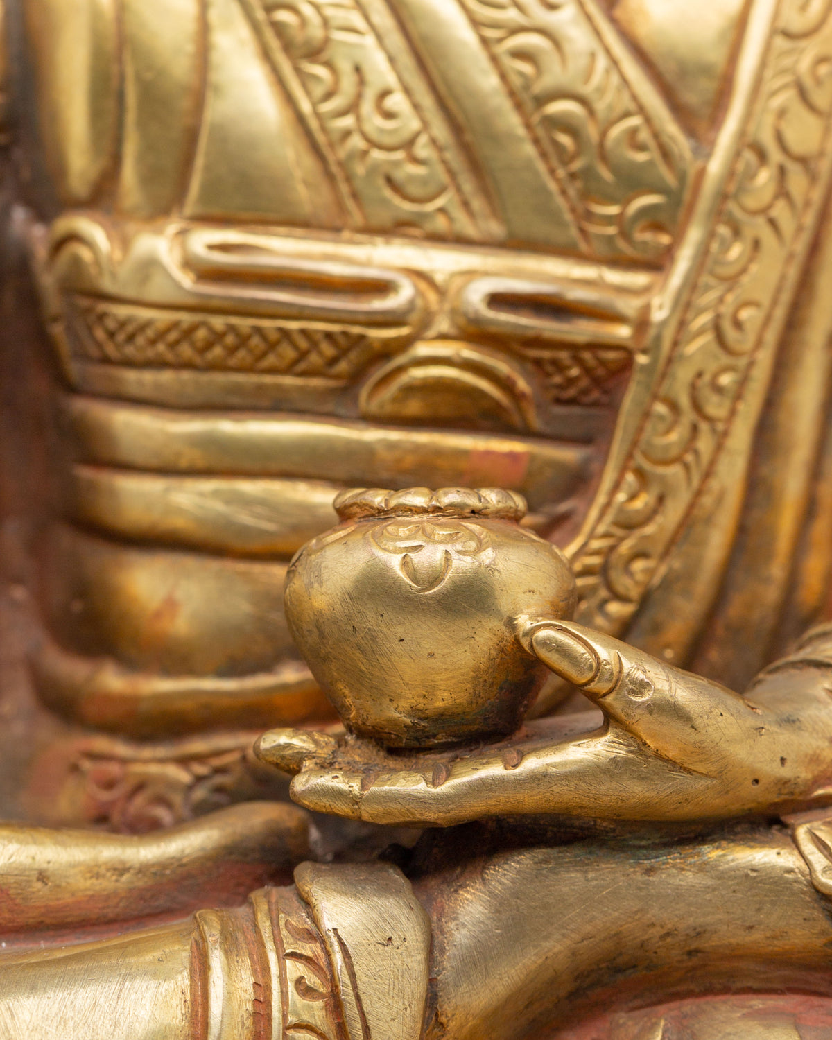 Traditional Jigten Sumgon Lama Sculpture | Gold Plated Buddhist Statue