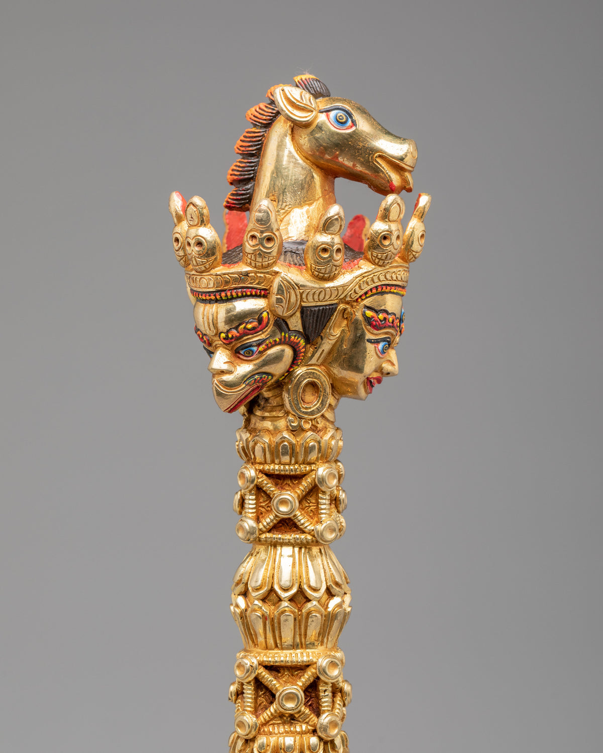 Handcrafted Altar Ritual Phurba | Gold Plated Tibetan Buddhist Ceremonial Dagger