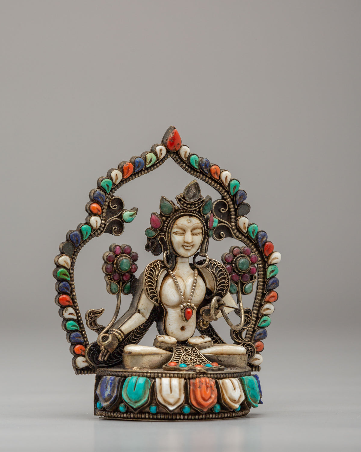 Sacred White Tara Buddhist Sculpture | Spiritual Home Decor
