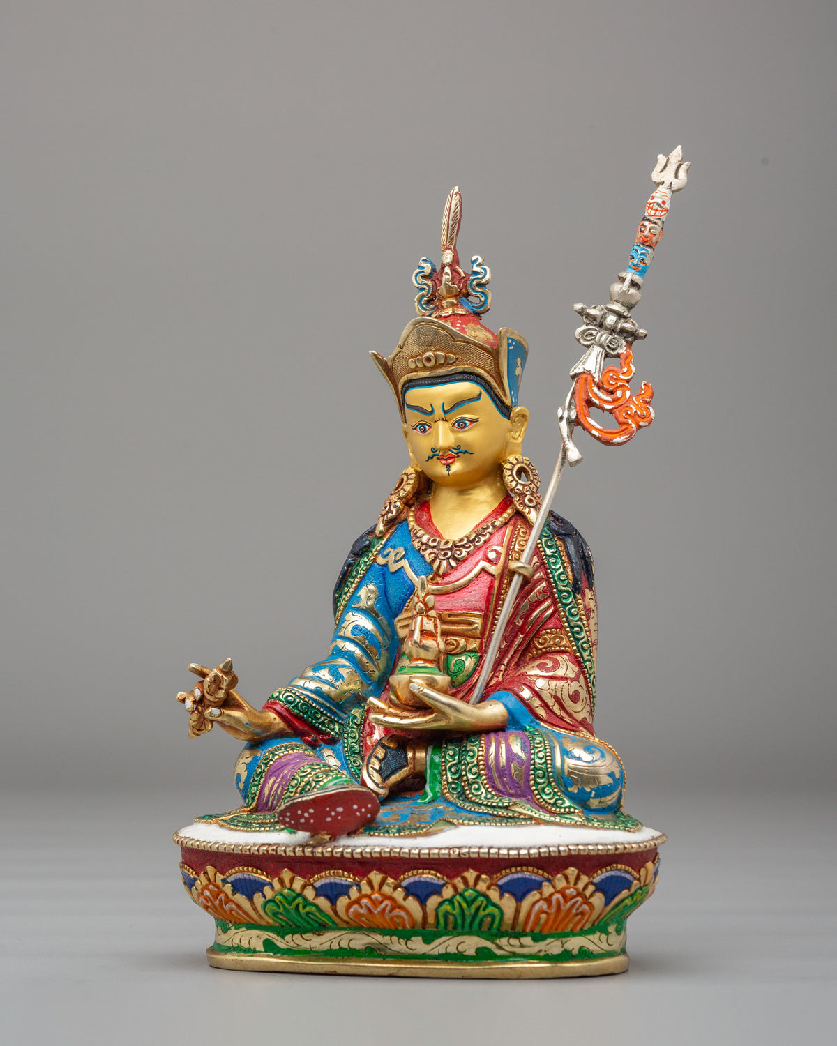 Traditional Guru Rinpoche Statue | Himalayan Buddhist Altar Decor