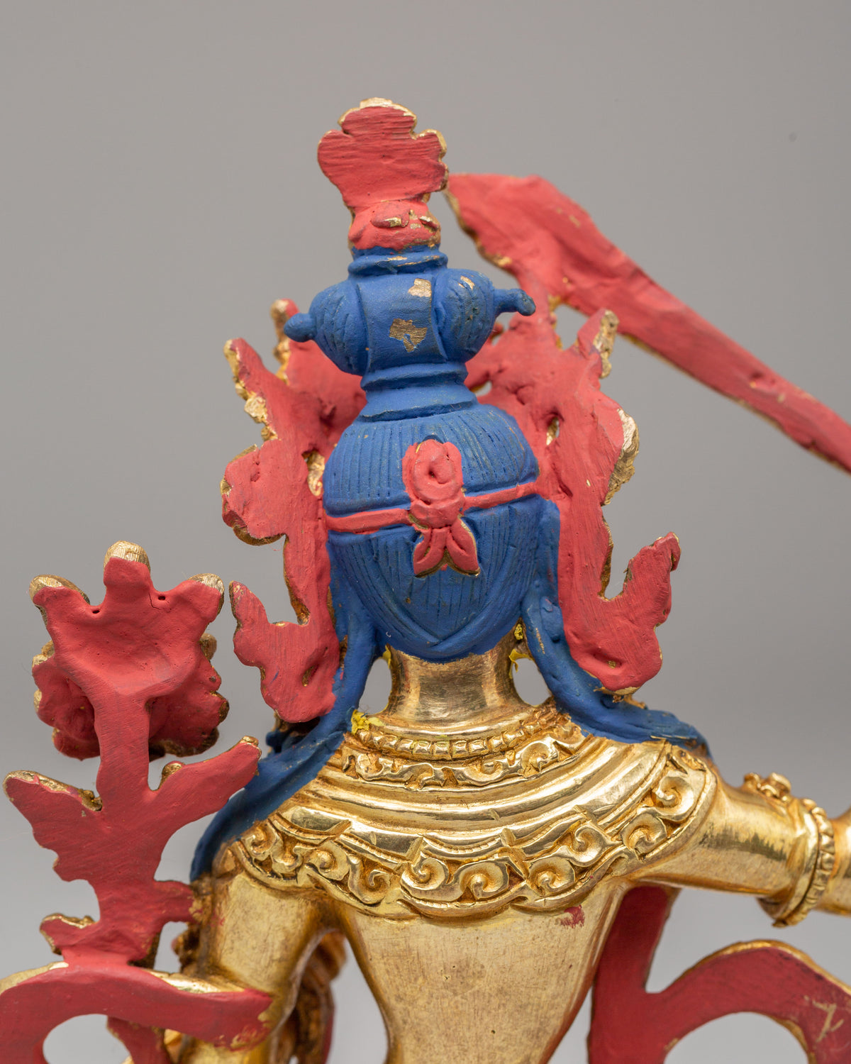 24K Gold Plated Manjushri Sculpture | Wisdom Deity Sculpture