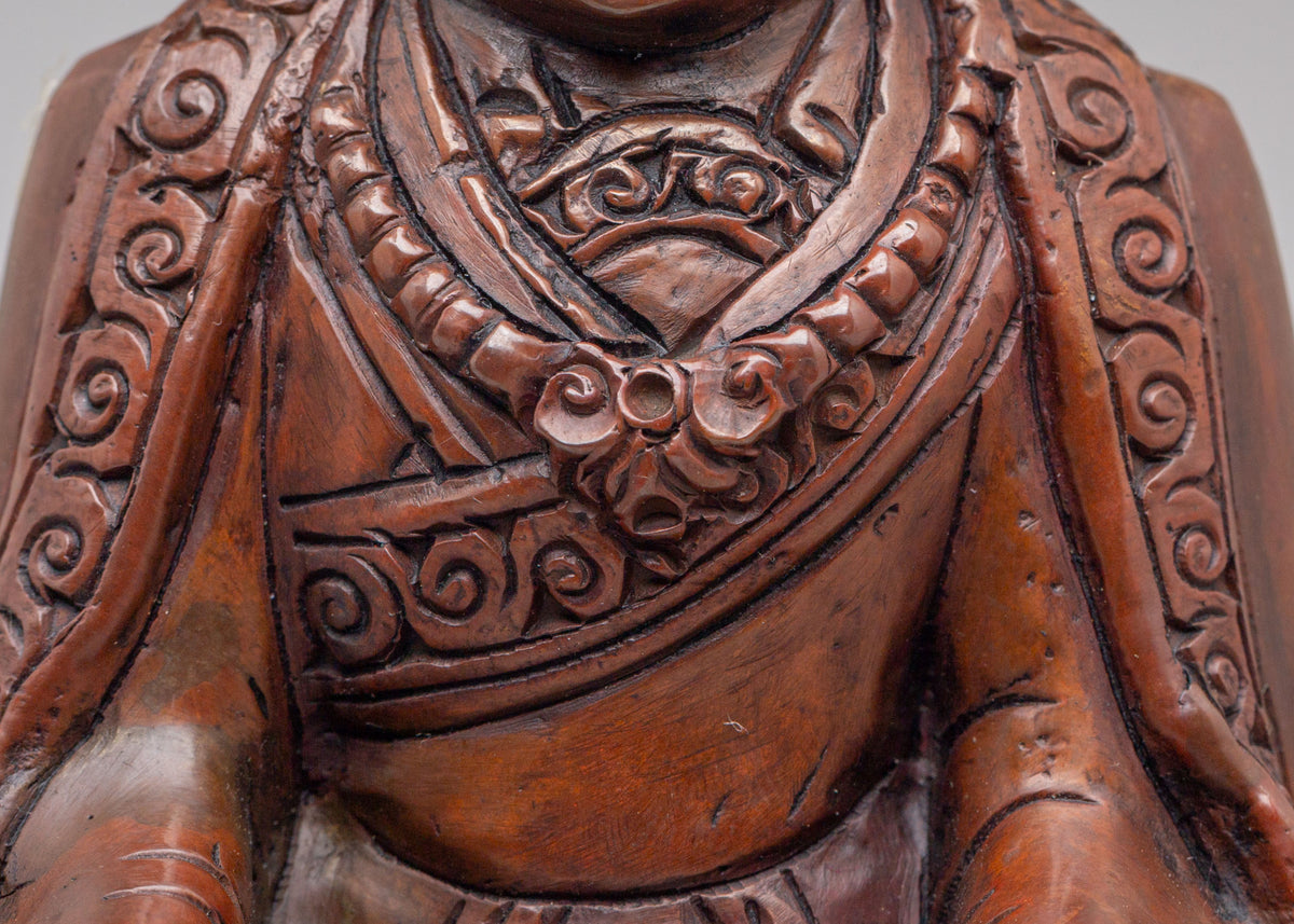 Buddhist Master Gampopa Sculpture | Handmade Tibetan Artwork