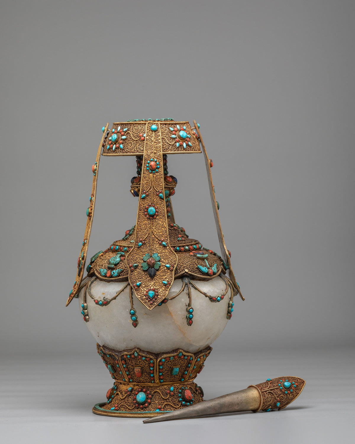 Tibetan Buddhist Long Life Vase | Symbolizing Purity and Spiritual Decor