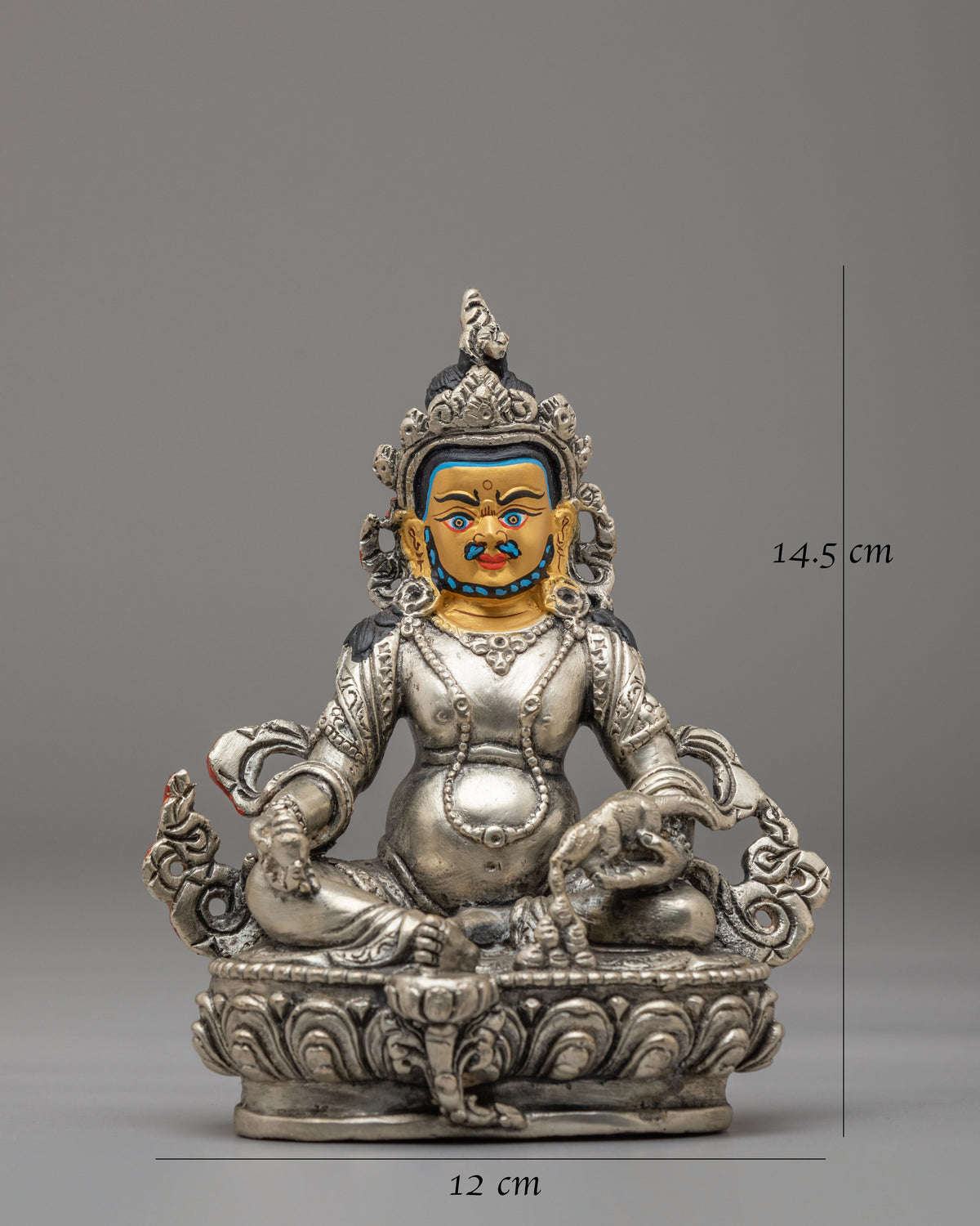 Sacred Dzambhala Buddhist Sculpture | Handcrafted Wealth Deity Statue