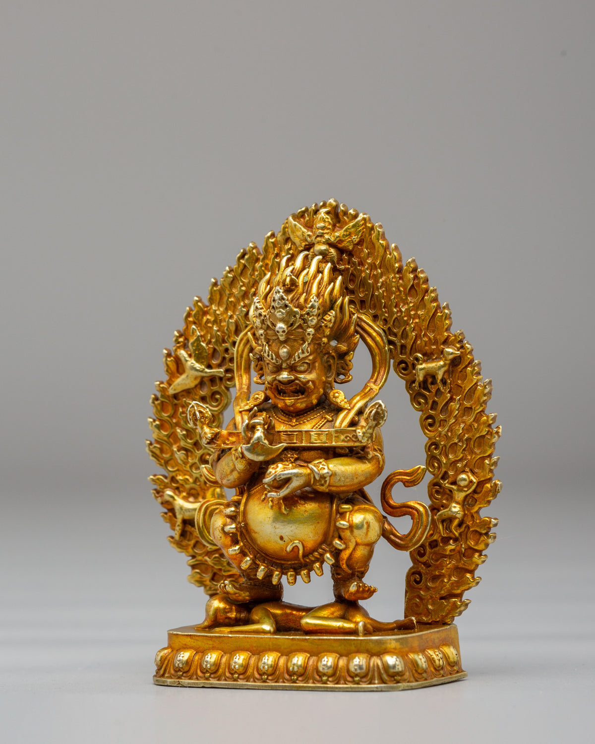 Shakya Mahakala Buddhist Protector Statue | Tibetan Wrathful Deity Figurine