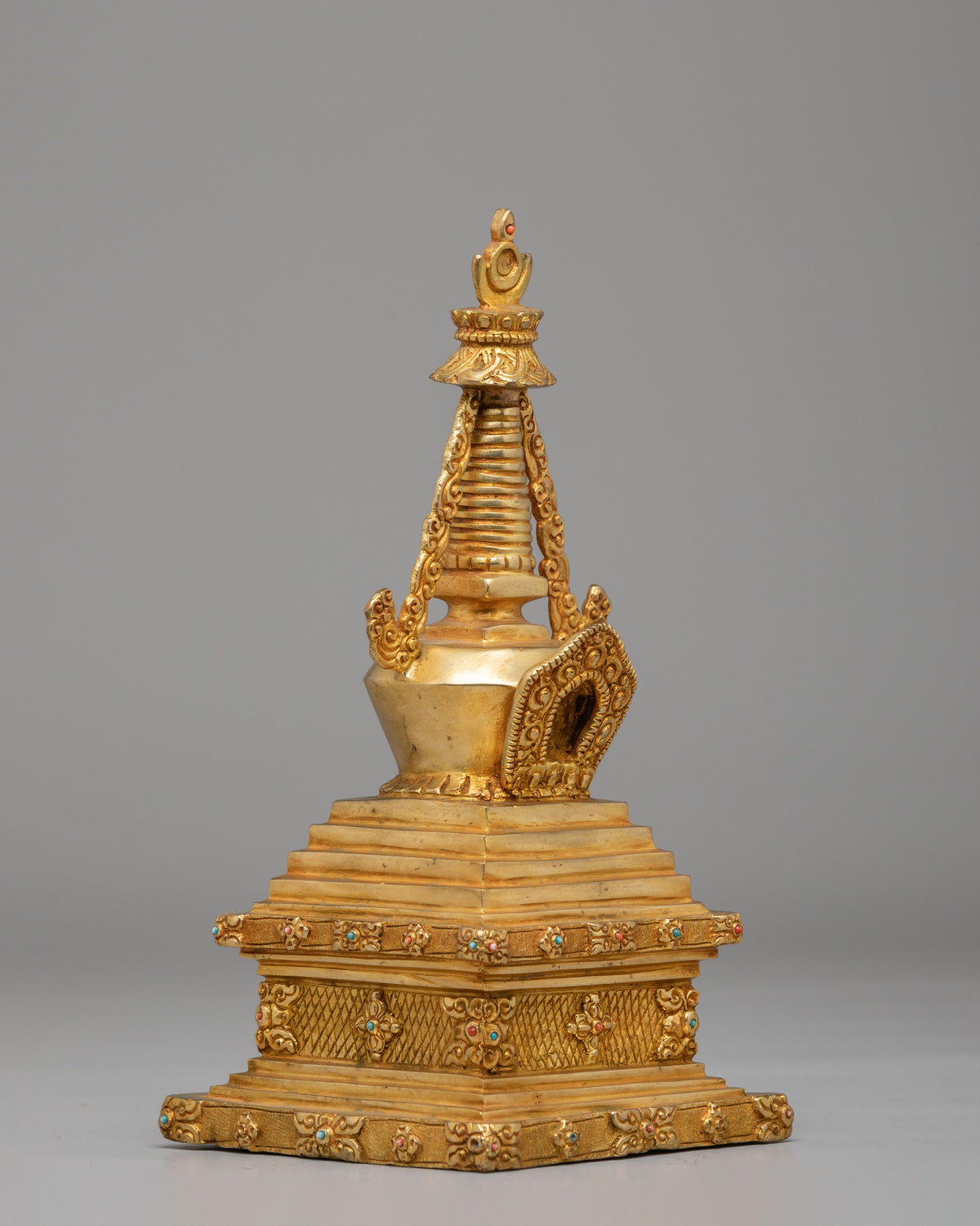 Handcrafted Enlightenment Altar Chorten | Tibetan Ritual Art for Spiritual Practice