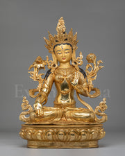 Tibetan Buddhist White Tara Sculpture