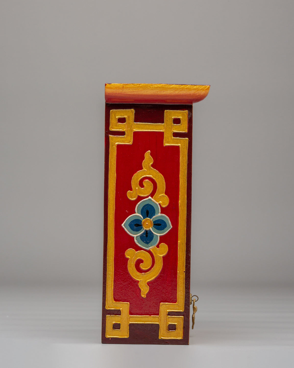 Buddhist Sacred Altar Box | Tibetan Wooden Shrine Cabinet
