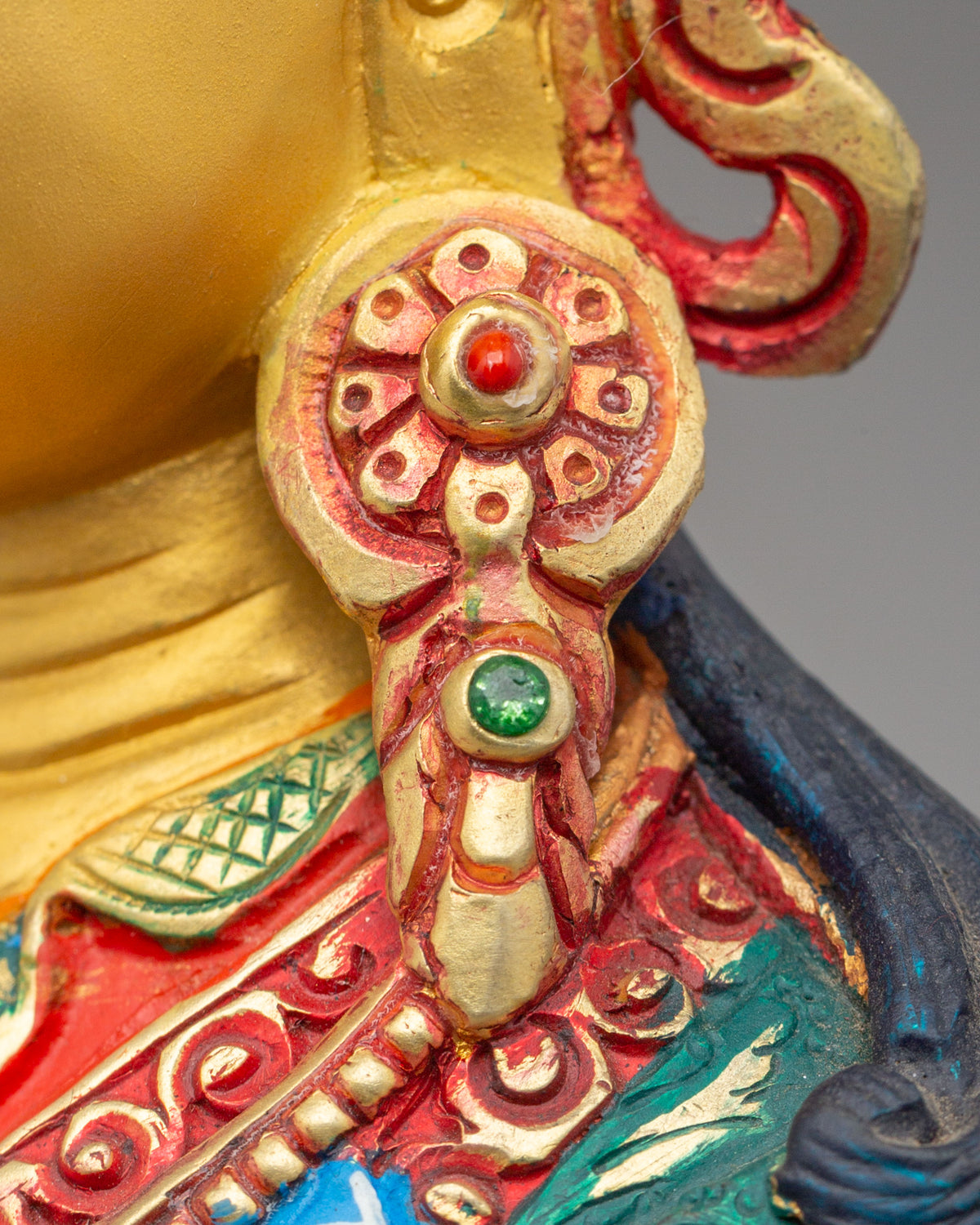 Padmasambhava Home Shrine Statue | Gold Plated Copper