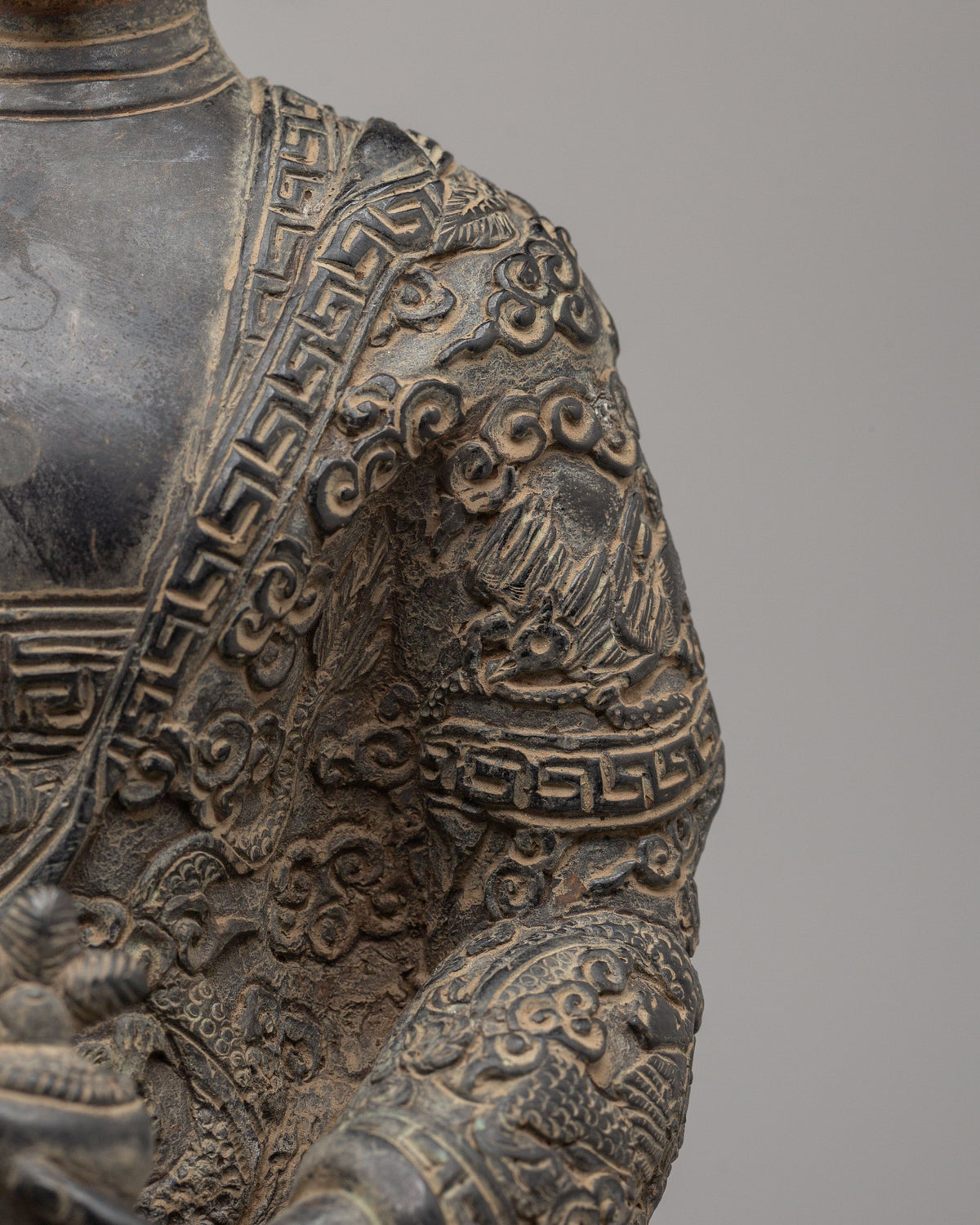 Tibetan Medicine Buddha Spiritual Statue | Handcrafted Oxidized Copper Statue