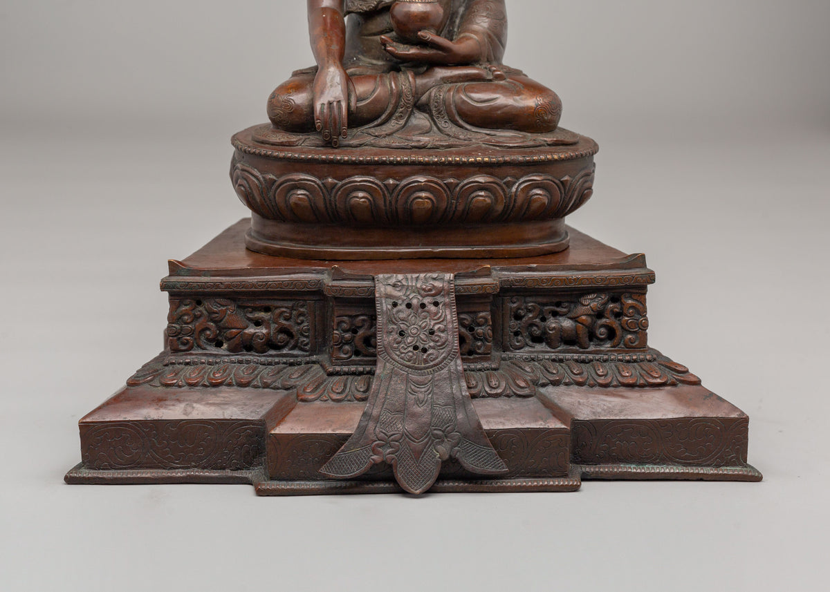 Buddha Shakyamuni with Disciples Statue | Garuda Makara Throne