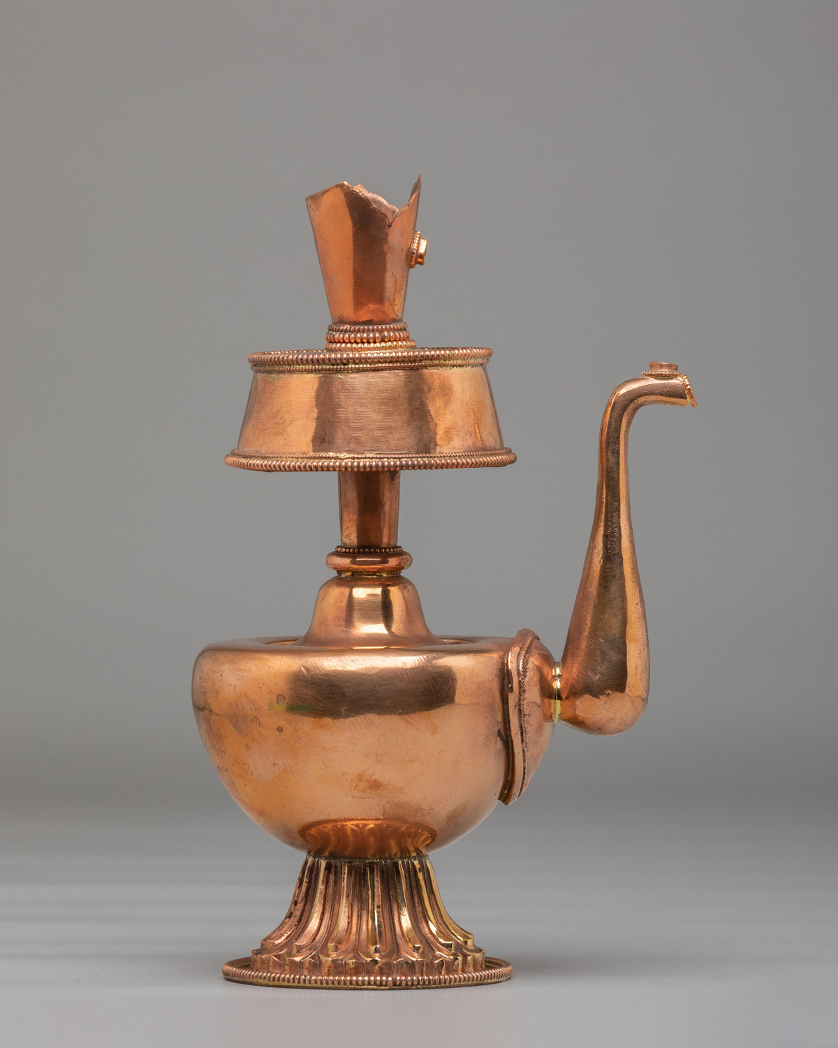 Buddhist Bhumba Offering Vessel | Tibetan Copper Ritual Vase