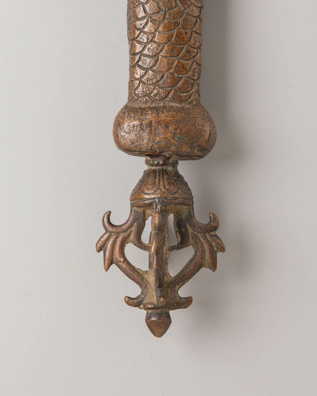 Traditional Tibetan Ritual Sword | Ornately Carved Iron Buddhist Ceremonial Sword