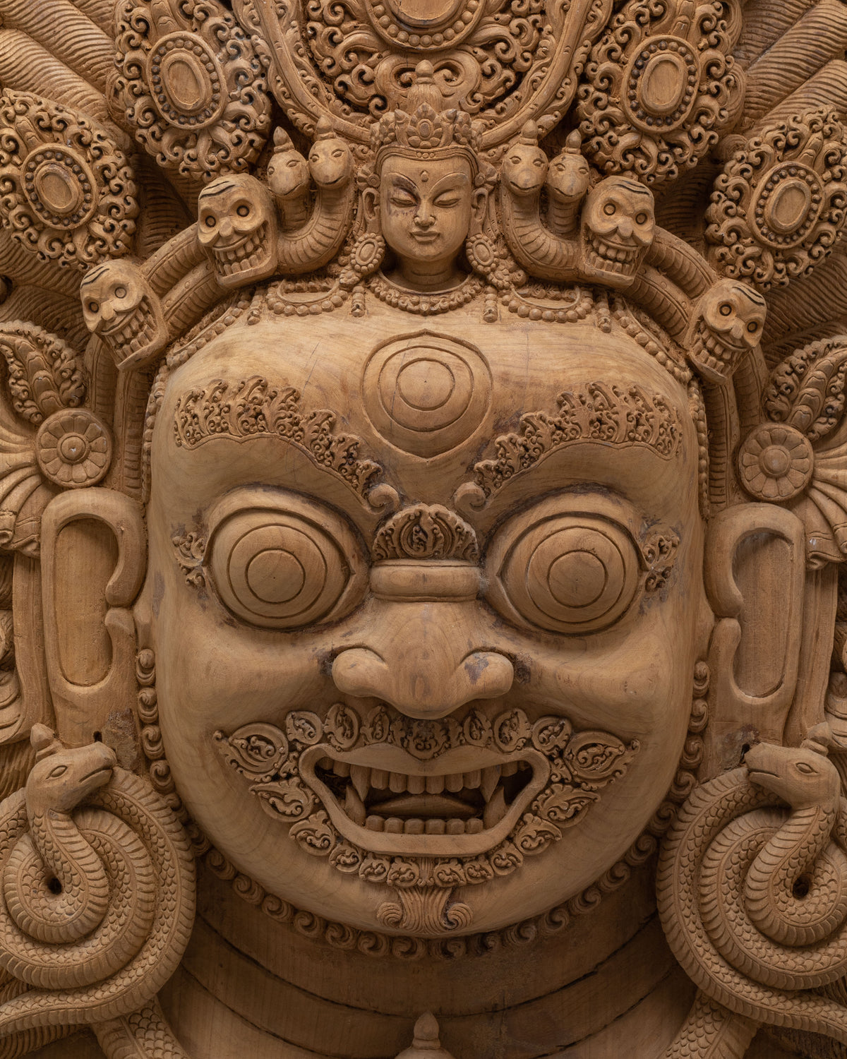 Wooden Bhairava Wall Hanging | Exclusive Hand-Carved Sacred Artwork