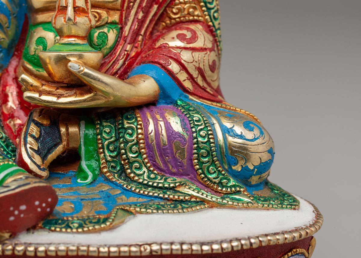 Traditional Guru Rinpoche Statue | Himalayan Buddhist Altar Decor
