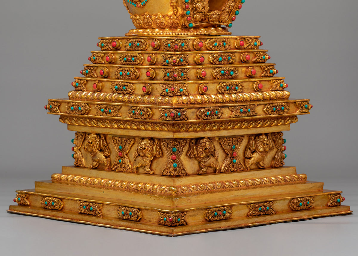 Traditional Buddhist Enlightenment Stupa | Handmade Sacred Buddhist Artwork