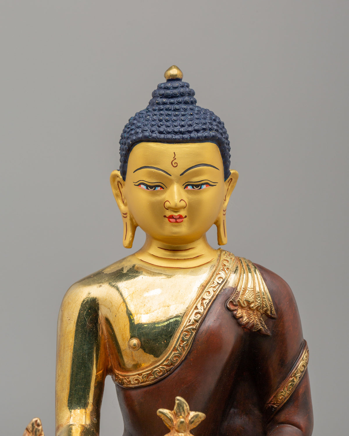 Sacred Medicine Buddha Sculpture | Gold Plated Buddhist Statue