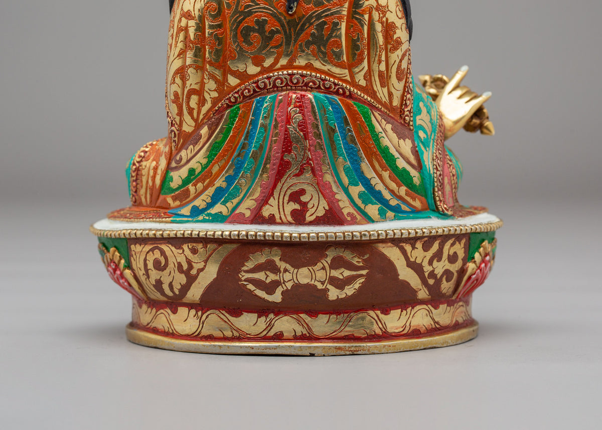 Traditional Tibetan Padmasambhava Statue | Copper Artwork