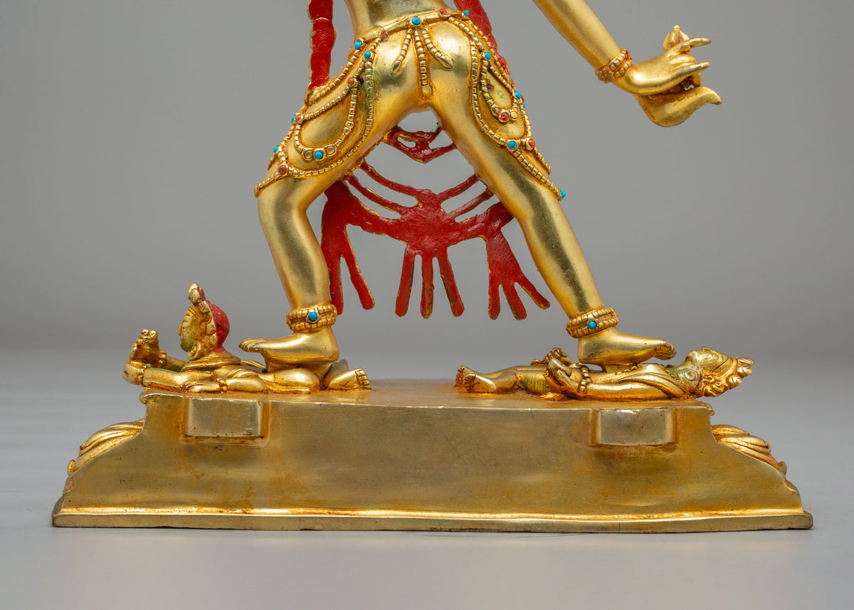 Tibetan Vajrayogini Meditation Statue | 24K Gold Plated Copper Sculpture