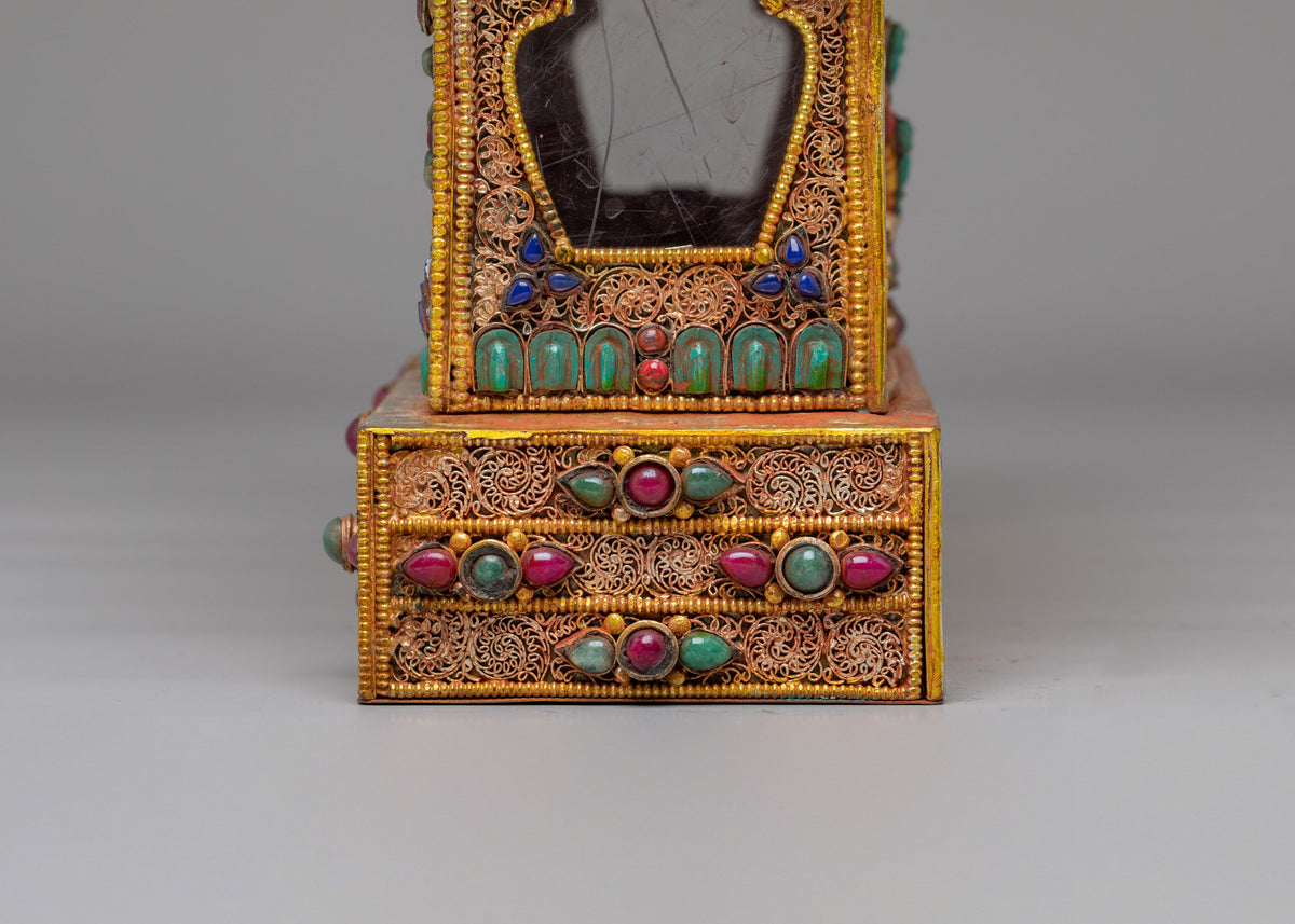 Buddhist Sacred Altar Box | Handcrafted Ritual Storage Chest