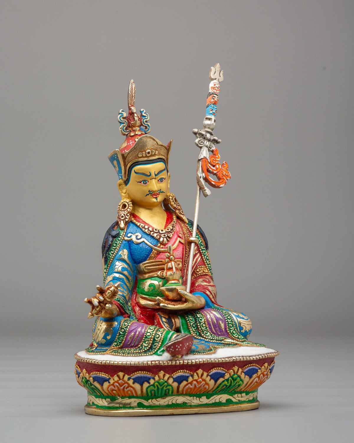 Traditional Guru Rinpoche Statue | Himalayan Buddhist Altar Decor