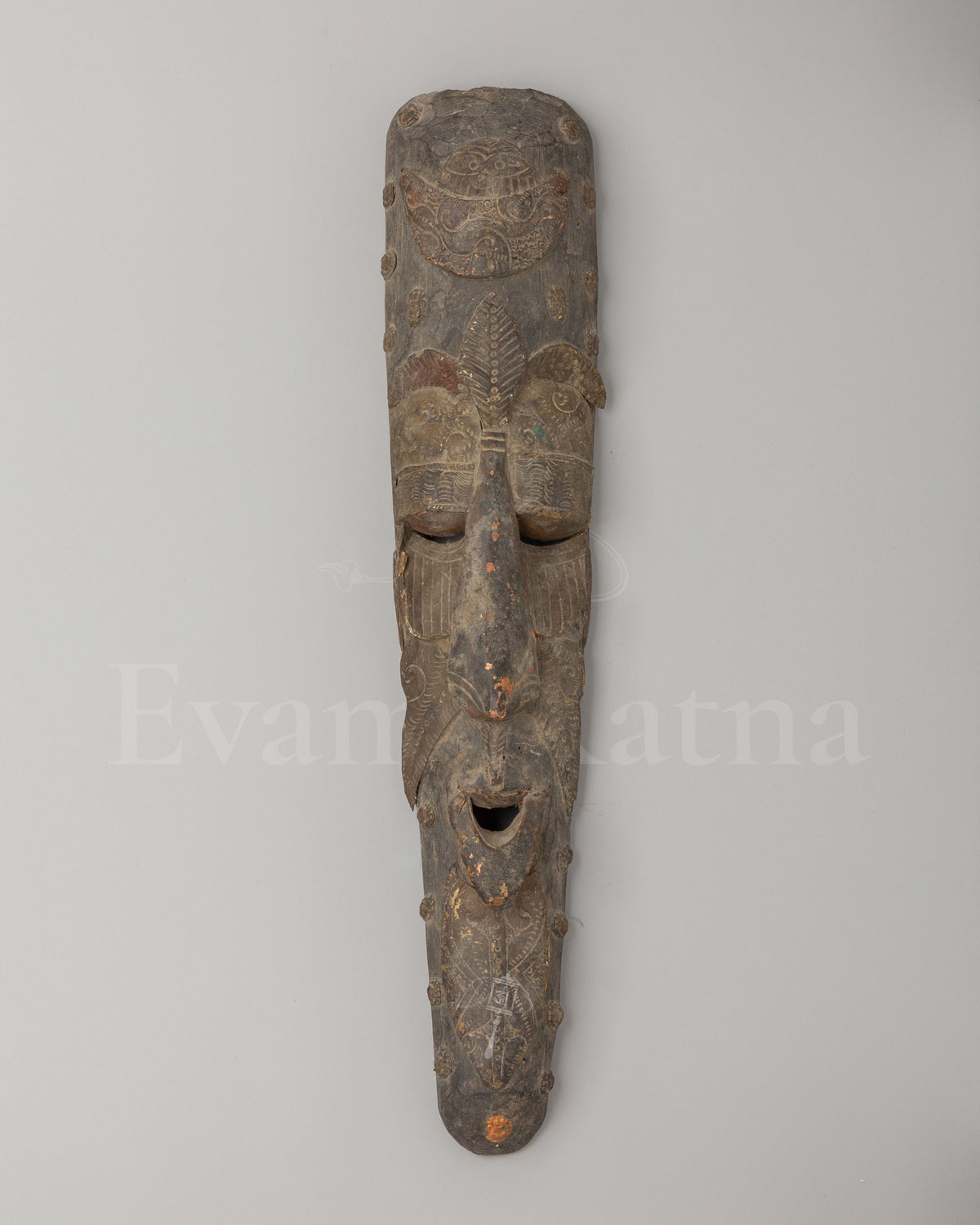 Himalayan Wooden Mask Wall Hanging | Handcrafted Wood Art
