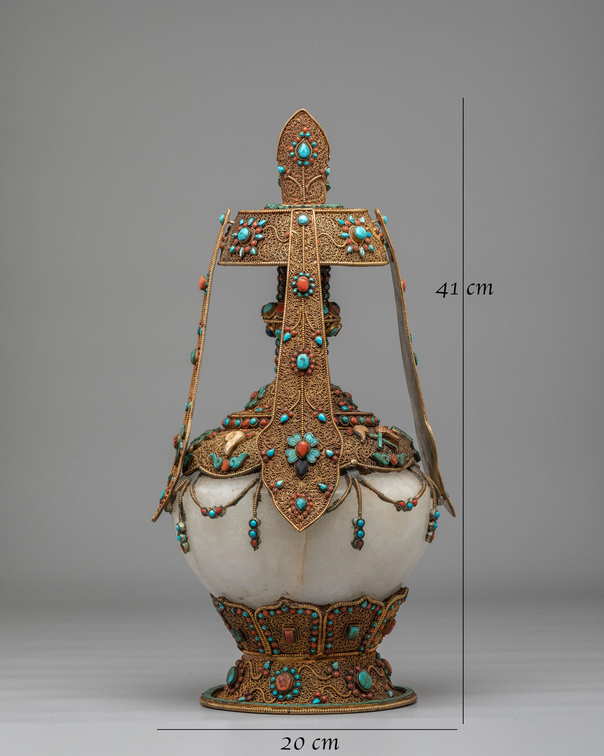 Tibetan Buddhist Long Life Vase | Symbolizing Purity and Spiritual Decor