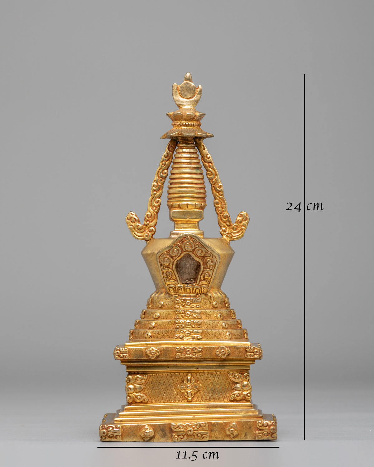 Lotus Blossom Stupa For Buddhist Altar |  Sacred Traditional  Artwork