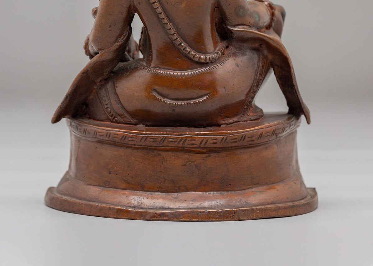 Handmade Dzambhala Meditation Statue | Tibetan Wealth Deity Artwork