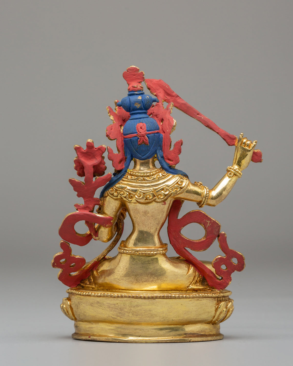24K Gold Plated Manjushri Sculpture | Wisdom Deity Sculpture