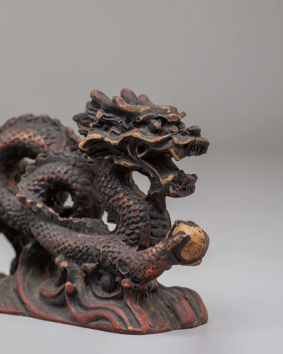 Mythical Dragon Decorative Sculpture | Traditional Himalayan Dragon Figurine