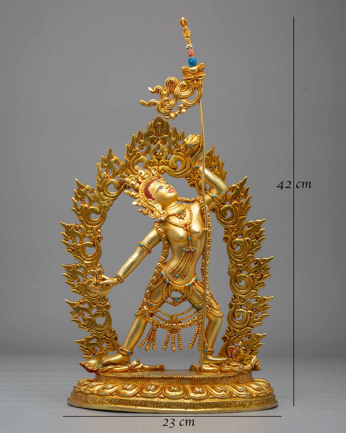 Tibetan Vajrayogini Meditation Statue | 24K Gold Plated Copper Sculpture
